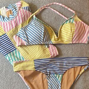 J CREWStriped Multicolor Bikini Set
